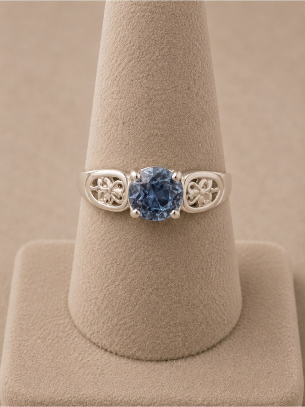 Handcrafted Sterling Silver Blue Spinel Ring | Artisan Statement Ring 5.5 #646